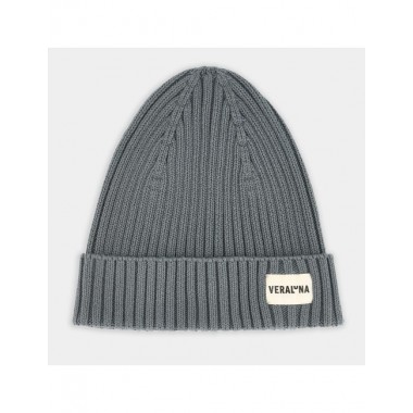GORRO ARTESANAL DE ALGODÓN ORGÁNICO BEAS COLOR CENIZA VERALUNA