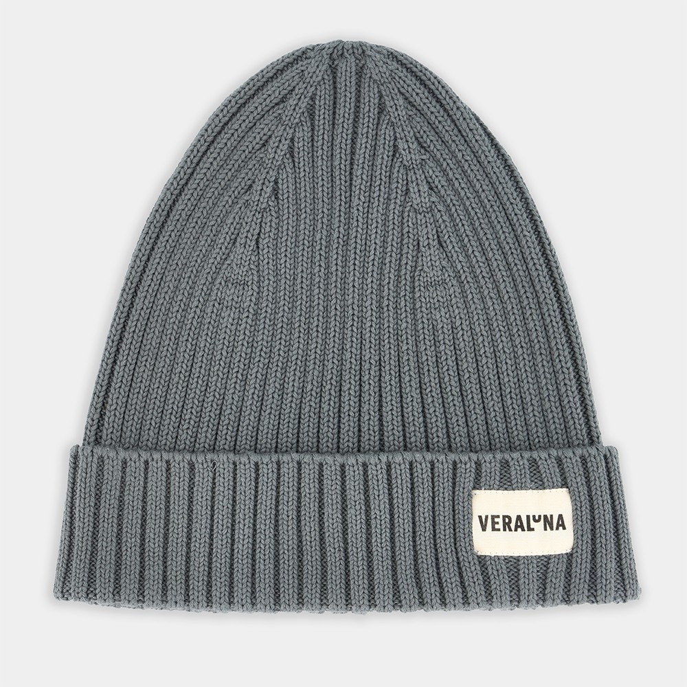 GORRO ARTESANAL DE ALGODÓN ORGÁNICO BEAS COLOR CENIZA VERALUNA