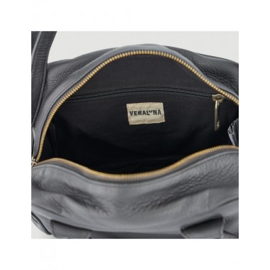 BOLSO HECHO A MANO DE PIEL MODELO RANKALA COLOR NEGRO VERALUNA