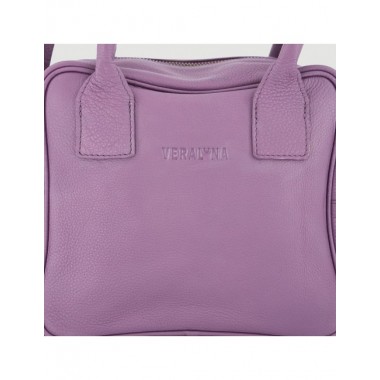 BOLSO HECHO A MANO DE PIEL MODELO RANKALA COLOR PRUNO VERALUNA