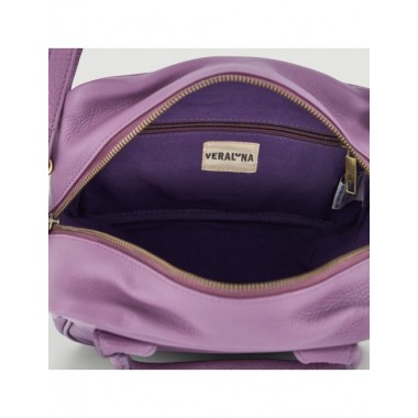 BOLSO HECHO A MANO DE PIEL MODELO RANKALA COLOR PRUNO VERALUNA