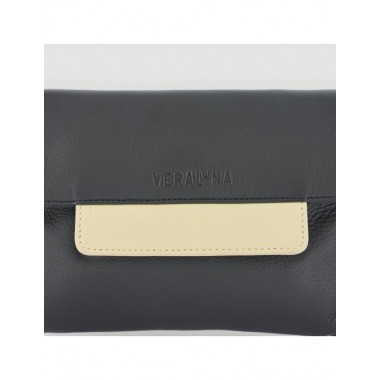 BOLSO HECHO A MANO DE PIEL MODELO FATEH SAUCE NEGRO VERALUNA