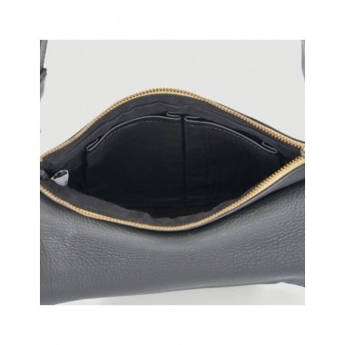 BOLSO HECHO A MANO DE PIEL MODELO FATEH SAUCE NEGRO VERALUNA