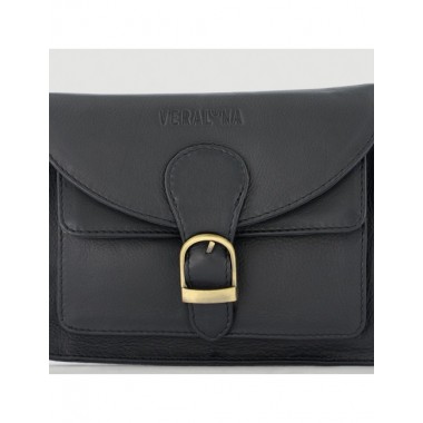 BOLSO HECHO A MANO DE PIEL MODELO TALA COLOR NEGRO VERALUNA