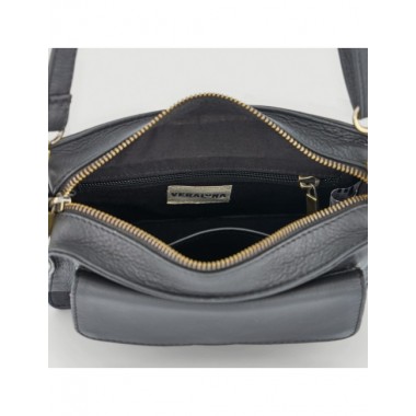 BOLSO HECHO A MANO DE PIEL MODELO TALA COLOR NEGRO VERALUNA