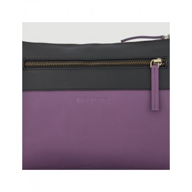 BOLSO HECHO A MANO DE PIEL MODELO CASNER PRUNO NEGRO VERALUNA