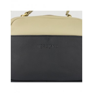 BOLSO HECHO A MANO DE PIEL MODELO CASTY SAUCE NEGRO VERALUNA