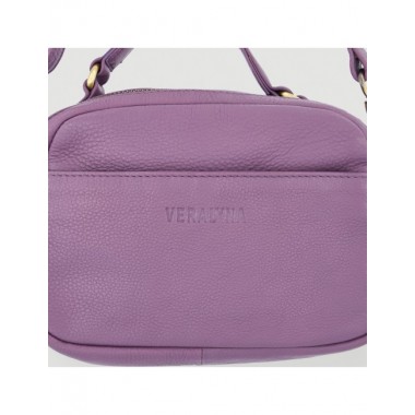 BOLSO HECHO A MANO DE PIEL MODELO CASTY COLOR PRUNO VERALUNA