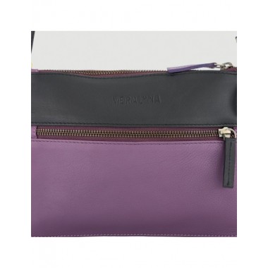 BOLSO HECHO A MANO DE PIEL MODELO MEENA PRUNO NEGRO VERALUNA