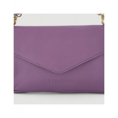 BOLSO HECHO A MANO DE PIEL MODELO SAMU COLOR PRUNO VERALUNA