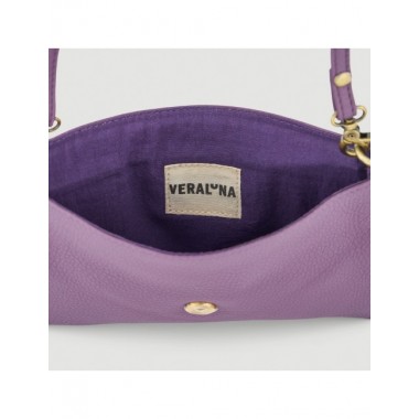 BOLSO HECHO A MANO DE PIEL MODELO SAMU COLOR PRUNO VERALUNA