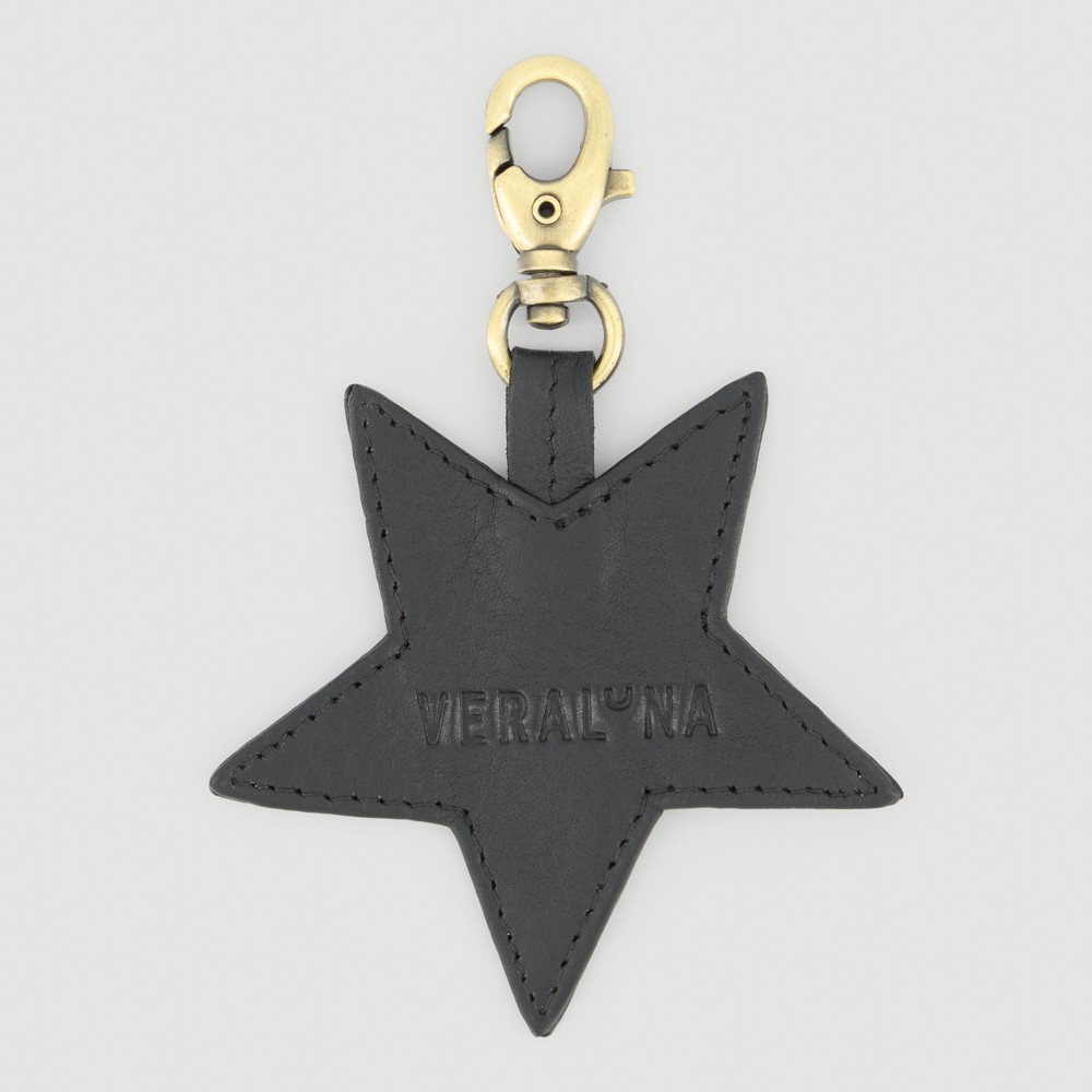 LLAVERO HECHO A MANO DE PIEL MODELO BITAN COLOR NEGRO VERALUNA