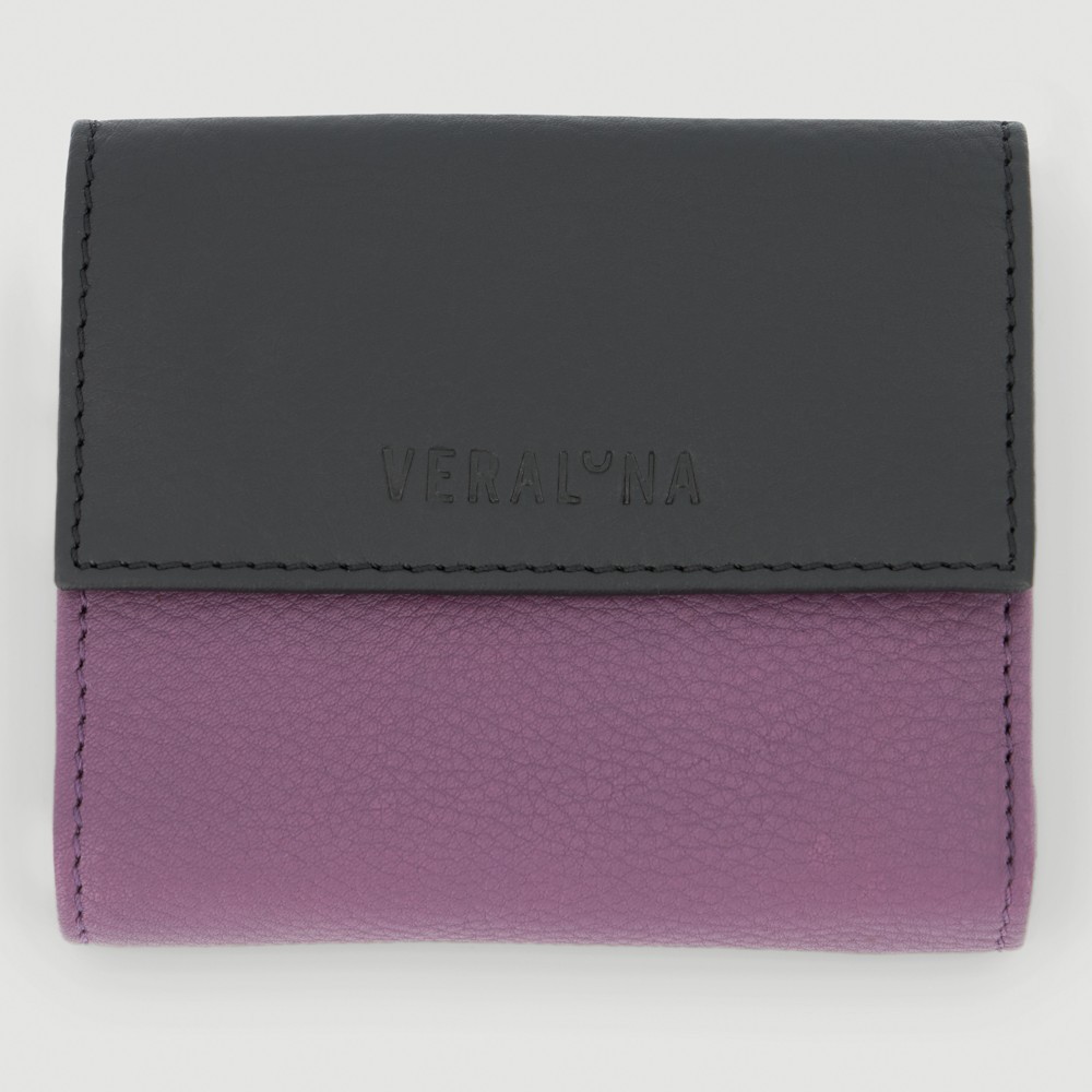 CARTERA HECHA A MANO DE PIEL MODELO ASO PRUNO NEGRO VERALUNA