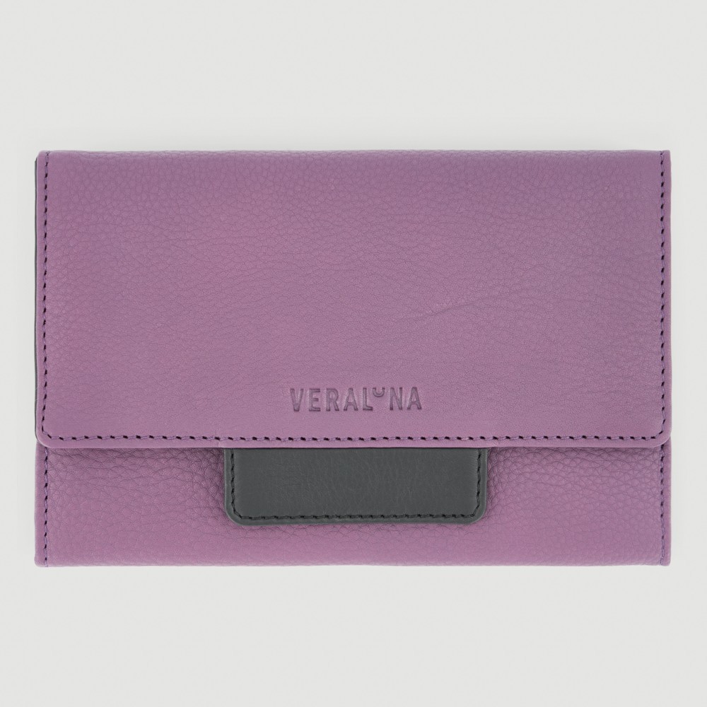 MONEDERO HECHO A MANO DE PIEL MODELO SAKURA SAUCE NEGRO VERALUNA