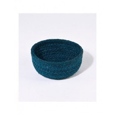 CESTA REDONDA DE JUTE COLOR TINTA DIAMETRO 13 CM