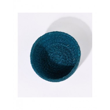 CESTA REDONDA DE JUTE COLOR TINTA DIAMETRO 13 CM