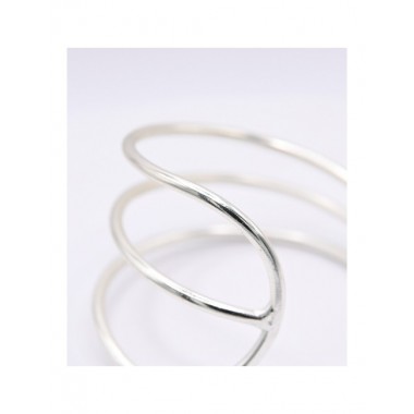 BRAZALETE ARTESANAL AJUSTABLE DE LATÓN PLATEADO
