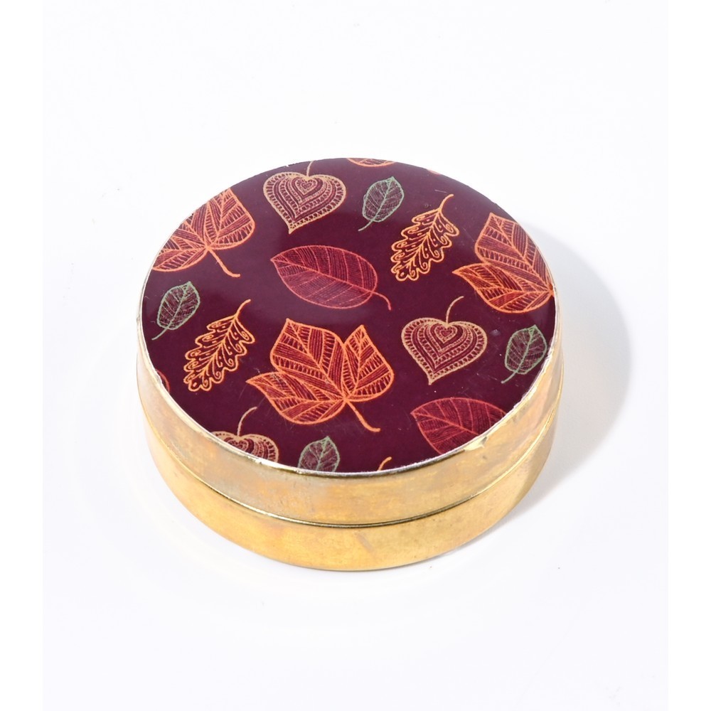 CAJITA ARTESANAL DE LATÓN MOTIVO OTOÑO