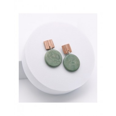 PENDIENTES ARTESANALES DE TAGUA COLOR BAMBÚ Y SALVIA