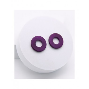 PENDIENTES ARTESANALES DE TAGUA MOTIVO ANILLOS COLOR BERENJENA