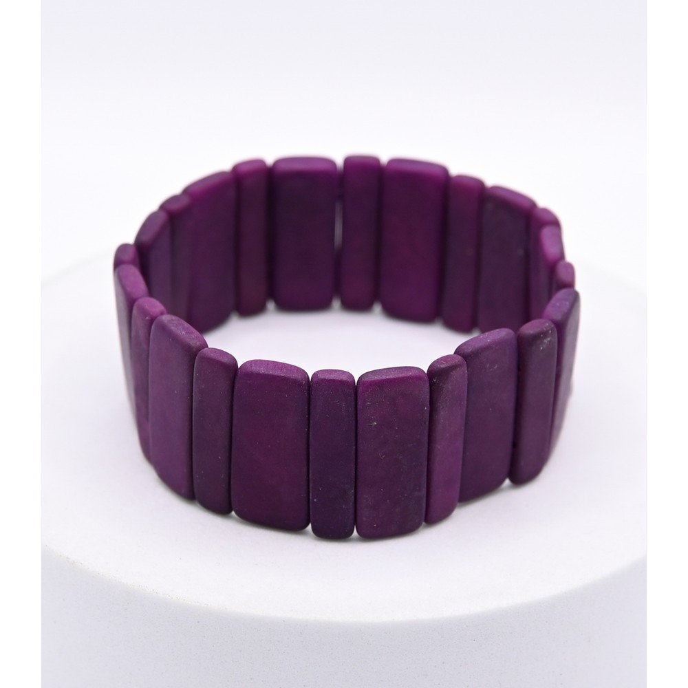 PULSERA ARTESANAL DE TAGUA COLOR BERENJENA