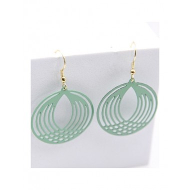 PENDIENTES ARTESANALES DE LATÓN COLOR SALVIA