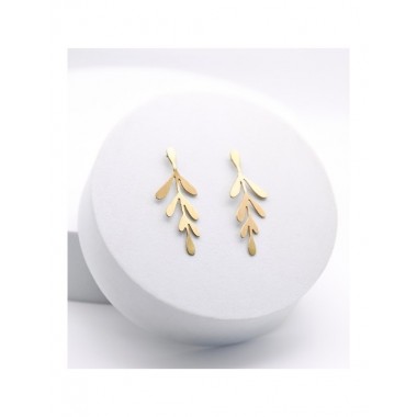 PENDIENTES ARTESANALES DE LATÓN MOTIVO HOJAS