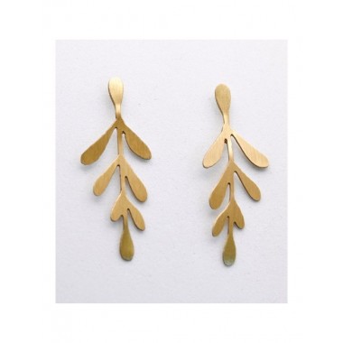 PENDIENTES ARTESANALES DE LATÓN MOTIVO HOJAS