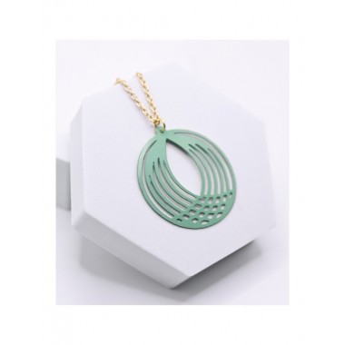 COLLAR ARTESANAL DE LATÓN COLOR SALVIA