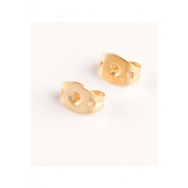 PENDIENTES ARTESANALES DE LATÓN CHAPADO EN ORO MOTIVO FLOR