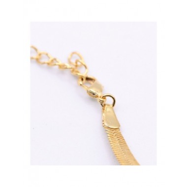 COLLAR ARTESANAL DE LATÓN CHAPADO EN ORO CON ESLABONES