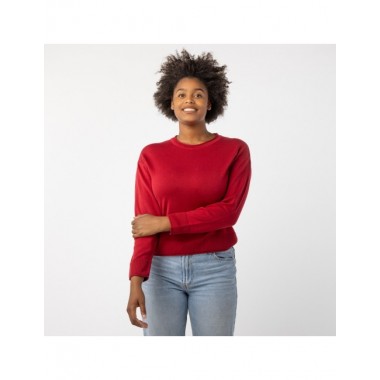 JERSEY DE MUJER DE ALGODÓN ORGÁNICO ONDA COLOR ROJO VERALUNA