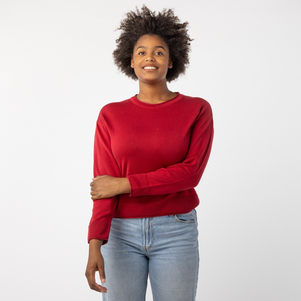 JERSEY DE MUJER DE ALGODÓN ORGÁNICO ONDA COLOR ROJO VERALUNA
