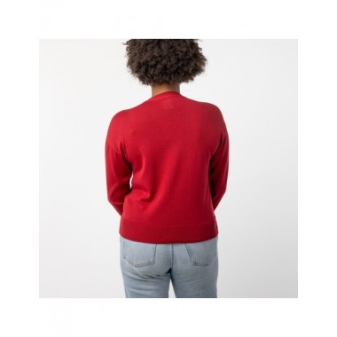 JERSEY DE MUJER DE ALGODÓN ORGÁNICO ONDA COLOR ROJO VERALUNA