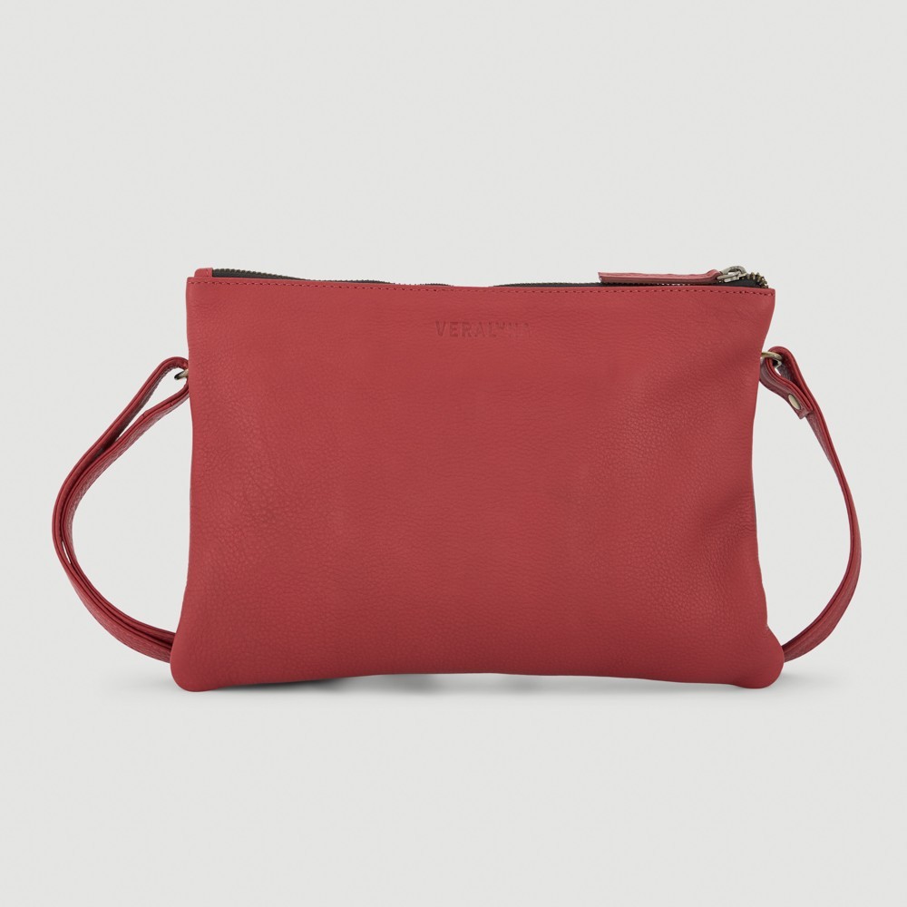 BOLSO HECHO A MANO DE PIEL MODELO SADISAR ROJO NEGRO VERALUNA