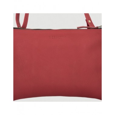 BOLSO HECHO A MANO DE PIEL MODELO SADISAR ROJO NEGRO VERALUNA