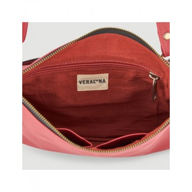 BOLSO HECHO A MANO DE PIEL MODELO SADISAR ROJO NEGRO VERALUNA