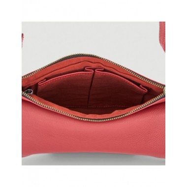 BOLSO HECHO A MANO DE PIEL MODELO FATEH ROJO NEGRO VERALUNA