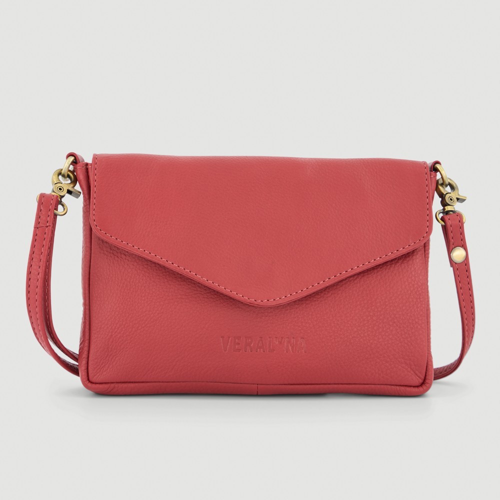 BOLSO HECHO A MANO DE PIEL MODELO SAMU COLOR ROJO VERALUNA