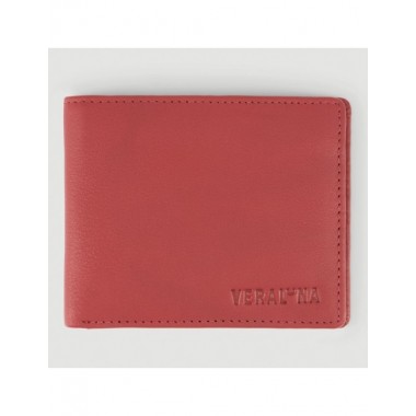 CARTERA HECHA A MANO DE PIEL MODELO AKAHATA ROJO NEGRO VERALUNA