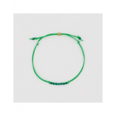 PULSERA ARTESANAL DE CORDÓN VERDE Y CUENTAS AVENTURINA
