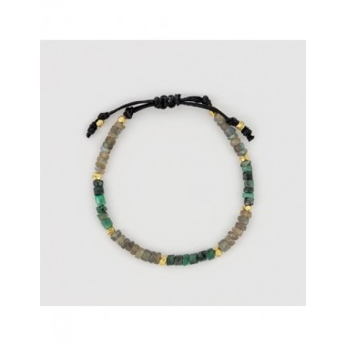 PULSERA ARTESANAL DE PIEDRAS LABRADORITA AVENTURINA
