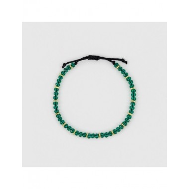 PULSERA ARTESANAL DE CUENTAS DE CRISTAL VERDES