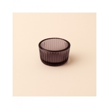 PORTAVELAS ARTESANAL DE CRISTAL LILA 5 X 3,2 CM