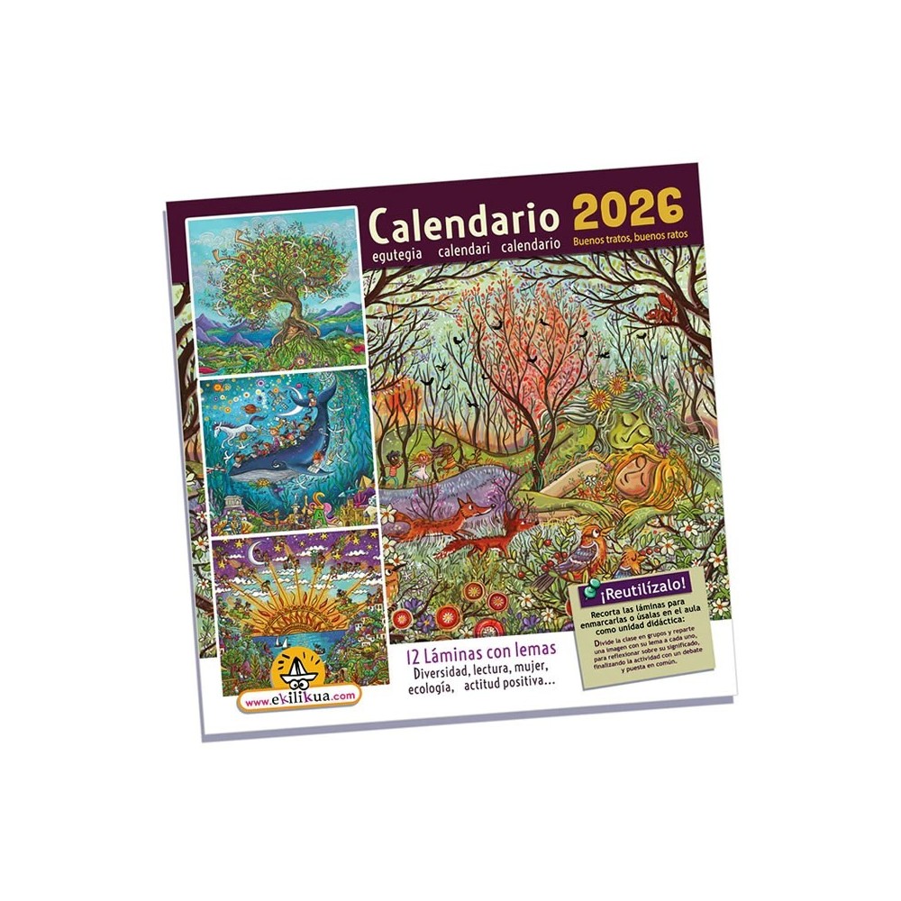 CALENDARIO 2026 DE PAPEL RECICLADO BUENOS TRATOS EKILIKUA