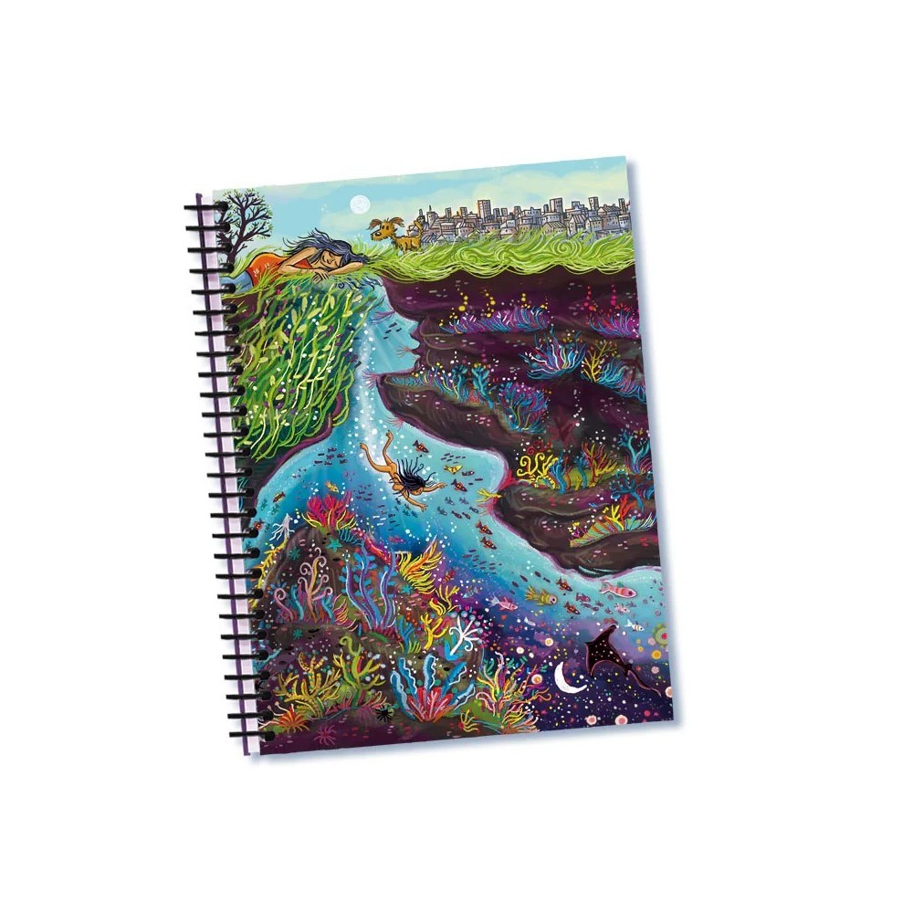 CUADERNO DE PAPEL RECICLADO MOTIVO BUCEO 14X19,5 CM