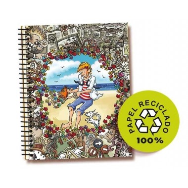 CUADERNO DE PAPEL RECICLADO HOMBRE 14X19,5 CM