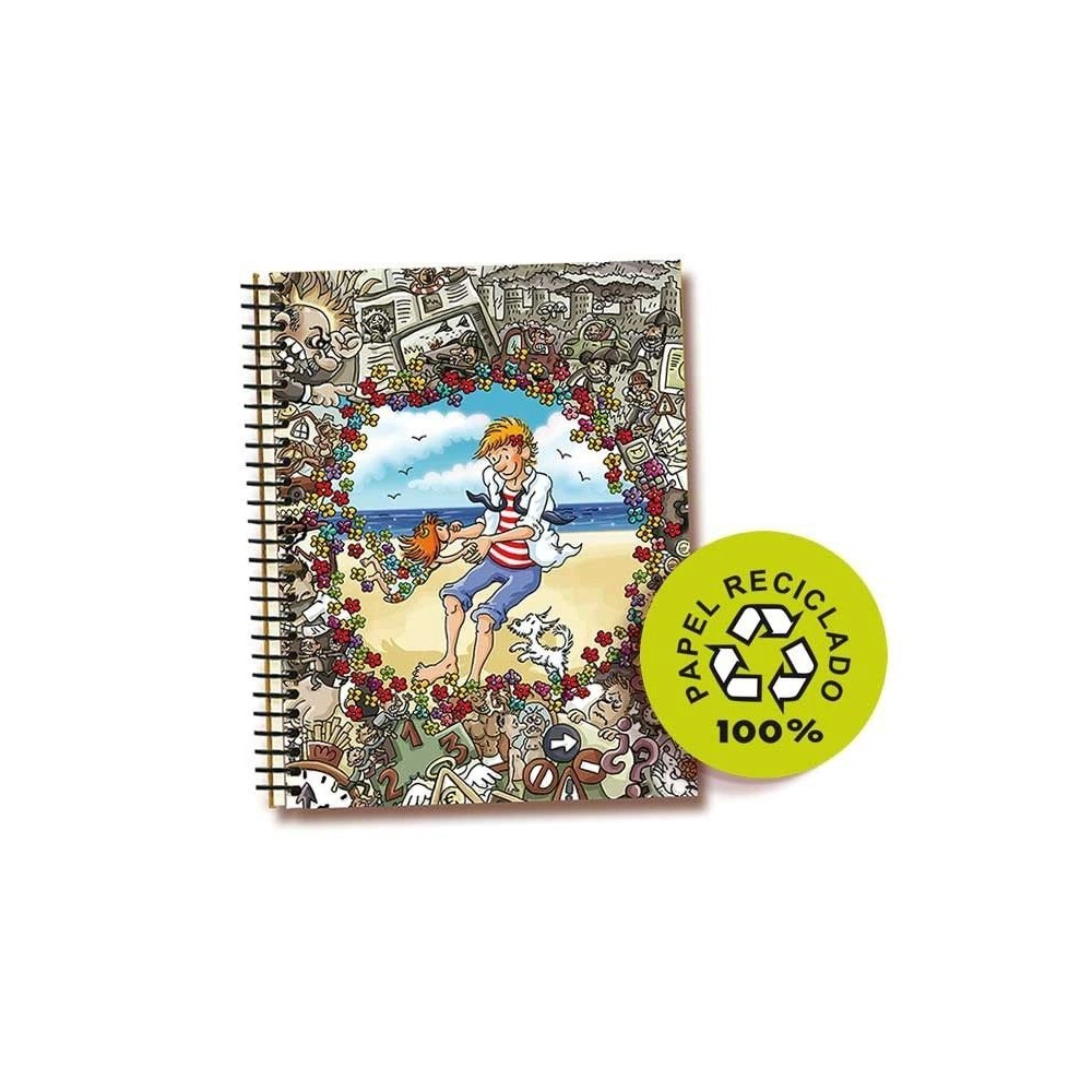 CUADERNO DE PAPEL RECICLADO HOMBRE 14X19,5 CM