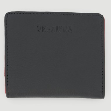 MONEDERO HECHO A MANO DE PIEL MODELO KIT ROJO NEGRO VERALUNA