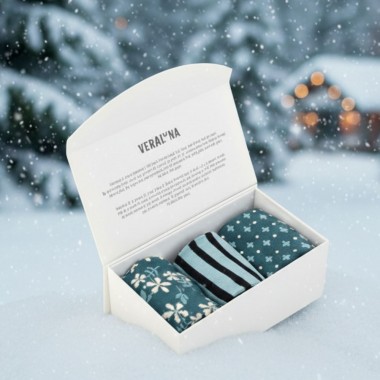 CALCETINES DE ALGODÓN ORGÁNICO TALLA 35-38 EN CAJA REGALO OCEANO TURMALIN VERALUNA